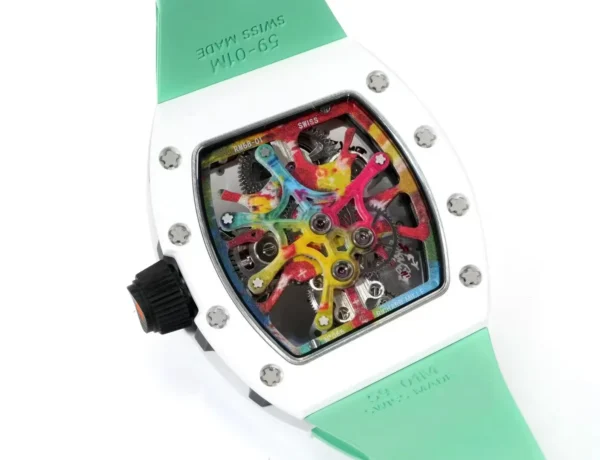 ĐỒNG HỒ RICHARD MILLE REPLICA WATCH RM68-01 CERAMIC DÂY CAO SU XANH NHÀ MÁY RM 45MM