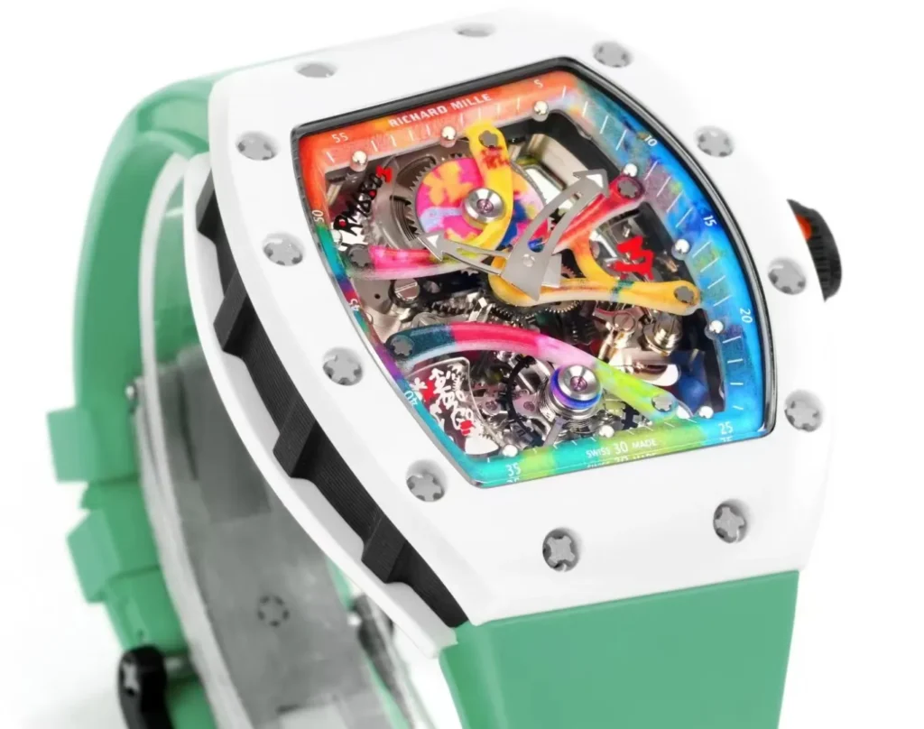 ĐỒNG HỒ RICHARD MILLE REPLICA WATCH RM68-01 CERAMIC DÂY CAO SU XANH NHÀ MÁY RM 45MM