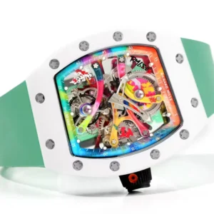 ĐỒNG HỒ RICHARD MILLE REPLICA WATCH RM68-01 CERAMIC DÂY CAO SU XANH NHÀ MÁY RM 45MM