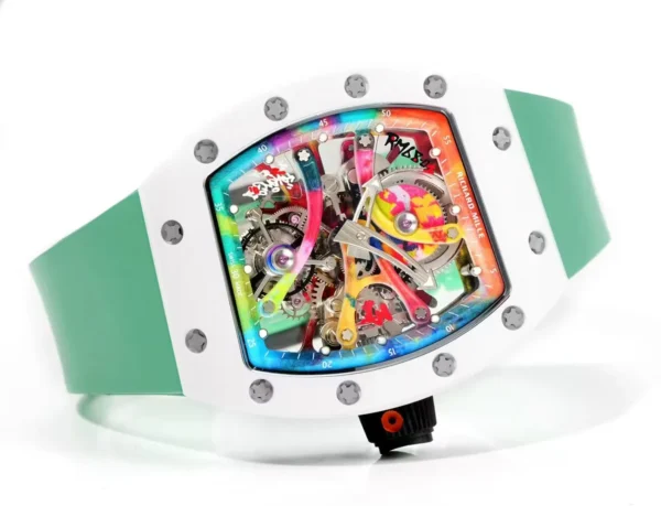 ĐỒNG HỒ RICHARD MILLE REPLICA WATCH RM68-01 CERAMIC DÂY CAO SU XANH NHÀ MÁY RM 45MM