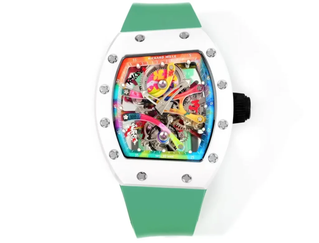 ĐỒNG HỒ RICHARD MILLE REPLICA WATCH RM68-01 CERAMIC DÂY CAO SU XANH NHÀ MÁY RM 45MM