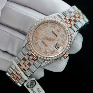 ĐỒNG HỒ ROLEX DATEJUST CHẾ TÁC FULL MOISSANITE BỌC VÀNG 18K 36MM