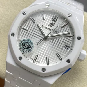 ĐỒNG HỒ AUDEMARS PIGUET ROYAL OAK 15500ST REPLICA GỐM TRẮNG NHÀ MÁY APS 41MM (1)
