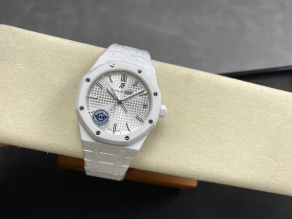 ĐỒNG HỒ AUDEMARS PIGUET ROYAL OAK 15500ST REPLICA GỐM TRẮNG NHÀ MÁY APS 41MM (1)