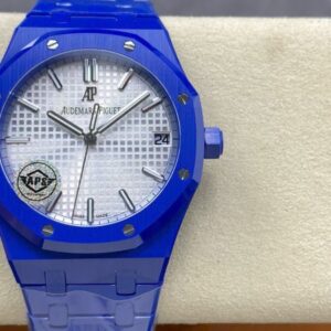 ĐỒNG HỒ AUDEMARS PIGUET ROYAL OAK 15500ST REPLICA GỐM XANH MẶT SỐ TRẮNG APS 41MM (1)