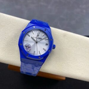 ĐỒNG HỒ AUDEMARS PIGUET ROYAL OAK 15500ST REPLICA GỐM XANH MẶT SỐ TRẮNG APS 41MM (1)