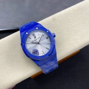 ĐỒNG HỒ AUDEMARS PIGUET ROYAL OAK 15500ST REPLICA GỐM XANH MẶT SỐ TRẮNG APS 41MM (1)