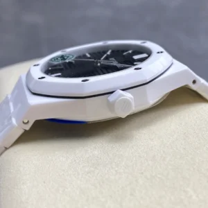 ĐỒNG HỒ AUDEMARS PIGUET ROYAL OAK 15500ST REPLICA VỎ GỐM MẶT SỐ ĐEN NHÀ MÁY APS 41MM (1)