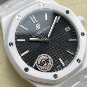 ĐỒNG HỒ AUDEMARS PIGUET ROYAL OAK 15500ST REPLICA VỎ GỐM MẶT SỐ ĐEN NHÀ MÁY APS 41MM (1)