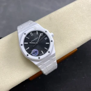 ĐỒNG HỒ AUDEMARS PIGUET ROYAL OAK 15500ST REPLICA VỎ GỐM MẶT SỐ ĐEN NHÀ MÁY APS 41MM (1)