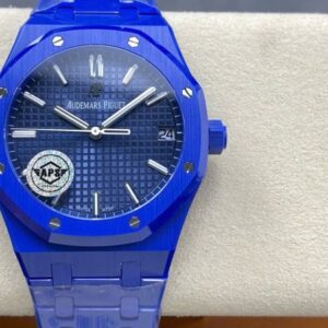 ĐỒNG HỒ AUDEMARS PIGUET ROYAL OAK 15500ST REPLICA VỎ GỐM XANH BLUE APS 41MM (1)