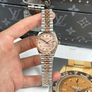 ĐỒNG HỒ ROLEX DATEJUST NỮ REPLICA DEMI VÀNG HỒNG NHÀ MÁY THB 31MM (1)