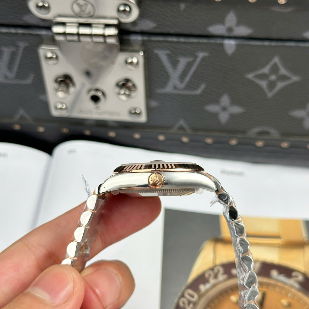 ĐỒNG HỒ ROLEX DATEJUST NỮ REPLICA DEMI VÀNG HỒNG NHÀ MÁY THB 31MM (1)