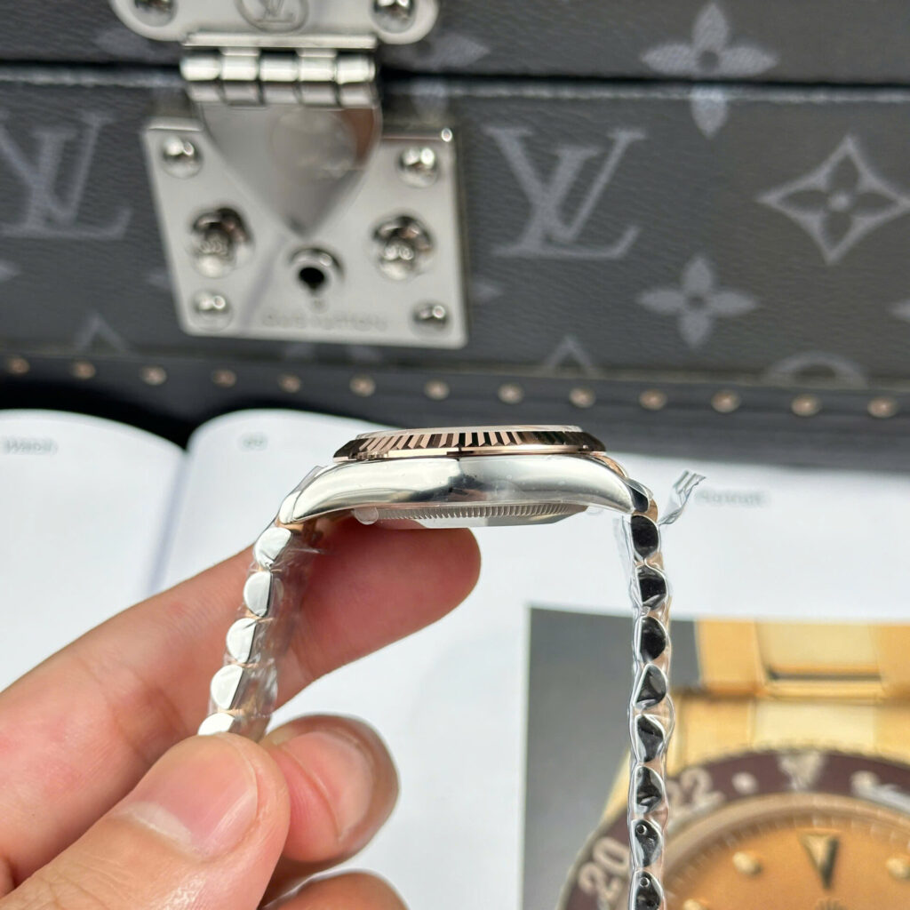 ĐỒNG HỒ ROLEX DATEJUST NỮ REPLICA DEMI VÀNG HỒNG NHÀ MÁY THB 31MM (1)