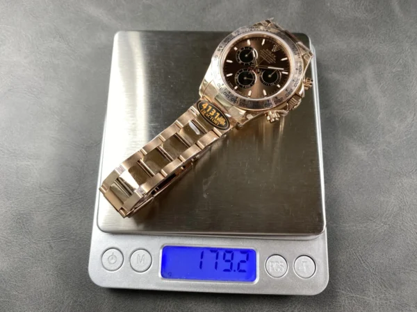 ĐỒNG HỒ ROLEX DAYTONA MẶT SỐ NÂU REPLICA DÂY ĐEO THÉP NHÀ MÁY Q 40MM (1)