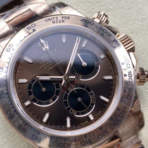 ĐỒNG HỒ ROLEX DAYTONA MẶT SỐ NÂU REPLICA DÂY ĐEO THÉP NHÀ MÁY Q 40MM (1)