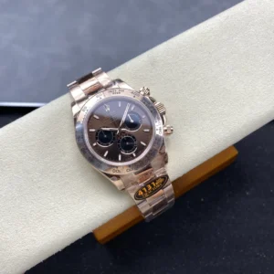 ĐỒNG HỒ ROLEX DAYTONA MẶT SỐ NÂU REPLICA DÂY ĐEO THÉP NHÀ MÁY Q 40MM (1)