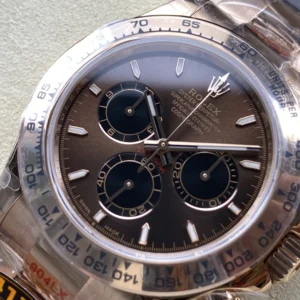 ĐỒNG HỒ ROLEX DAYTONA MẶT SỐ NÂU REPLICA DÂY ĐEO THÉP NHÀ MÁY Q 40MM (1)