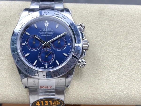 ĐỒNG HỒ ROLEX DAYTONA REPLICA MẶT SỐ MÀU XANH DƯƠNG NHÀ MÁY Q 40MM (1)