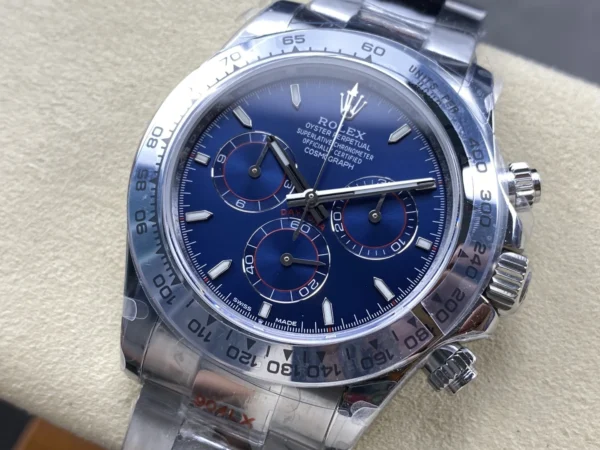 ĐỒNG HỒ ROLEX DAYTONA REPLICA MẶT SỐ MÀU XANH DƯƠNG NHÀ MÁY Q 40MM (1)