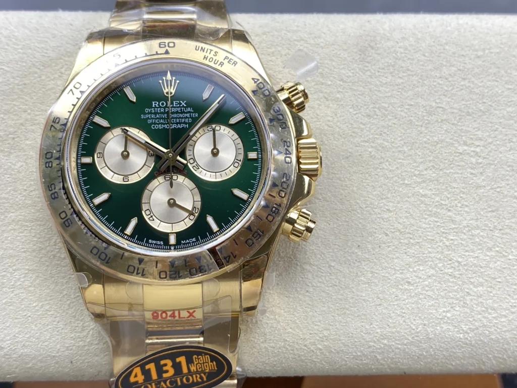 ĐỒNG HỒ ROLEX DAYTONA REPLICA MẶT SỐ MÀU XANH LÁ NHÀ MÁY Q 40MM (1)