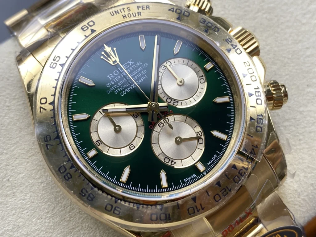ĐỒNG HỒ ROLEX DAYTONA REPLICA MẶT SỐ MÀU XANH LÁ NHÀ MÁY Q 40MM (1)