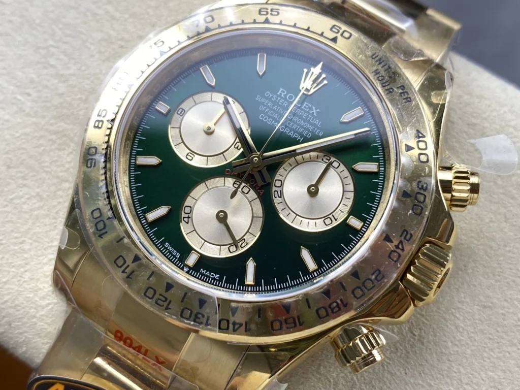 ĐỒNG HỒ ROLEX DAYTONA REPLICA MẶT SỐ MÀU XANH LÁ NHÀ MÁY Q 40MM (1)