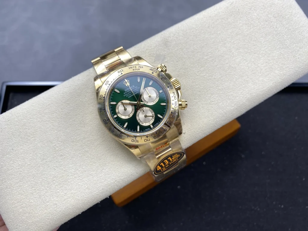 ĐỒNG HỒ ROLEX DAYTONA REPLICA MẶT SỐ MÀU XANH LÁ NHÀ MÁY Q 40MM (1)