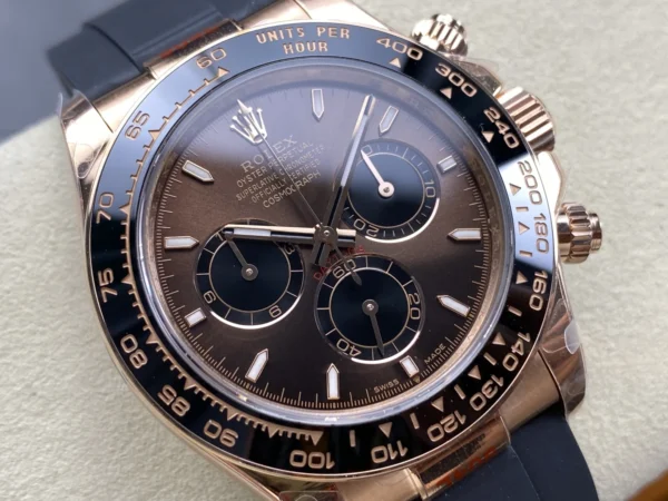 ĐỒNG HỒ ROLEX DAYTONA ROSE GOLD REPLICA MẶT SỐ NÂU NHÀ MÁY Q 40MM (1)