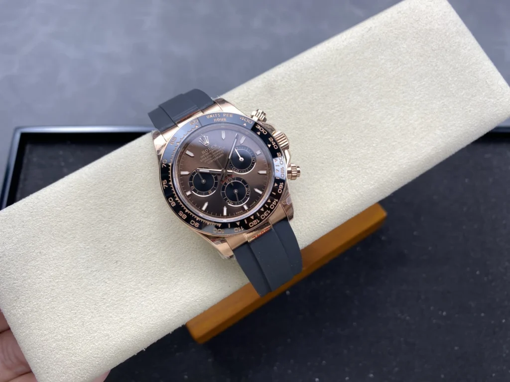 ĐỒNG HỒ ROLEX DAYTONA ROSE GOLD REPLICA MẶT SỐ NÂU NHÀ MÁY Q 40MM (1)