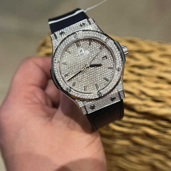 Đồng Hồ Hublot Classic Fusion Diamonds Pavé Đính Full Kim Cương Moissanite Hong Kong 42mm (7)