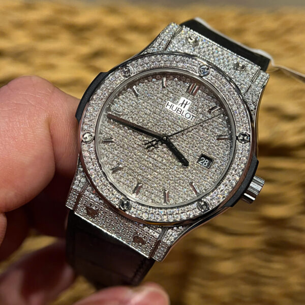 Đồng Hồ Hublot Classic Fusion Diamonds Pavé Đính Full Kim Cương Moissanite Hong Kong 42mm (7)