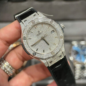 Đồng Hồ Hublot Classic Fusion Diamonds Pavé Đính Kim Cương Moissanite Hong Kong 38mm (5)