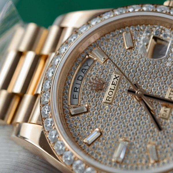 ĐỒNG HỒ ROLEX DAY-DATE BỌC VÀNG 18K CHẾ TÁC MẶT SỐ MOISSANITE 40MM (1)
