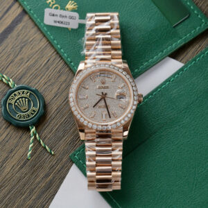 ĐỒNG HỒ ROLEX DAY-DATE BỌC VÀNG 18K CHẾ TÁC MẶT SỐ MOISSANITE 40MM (1)