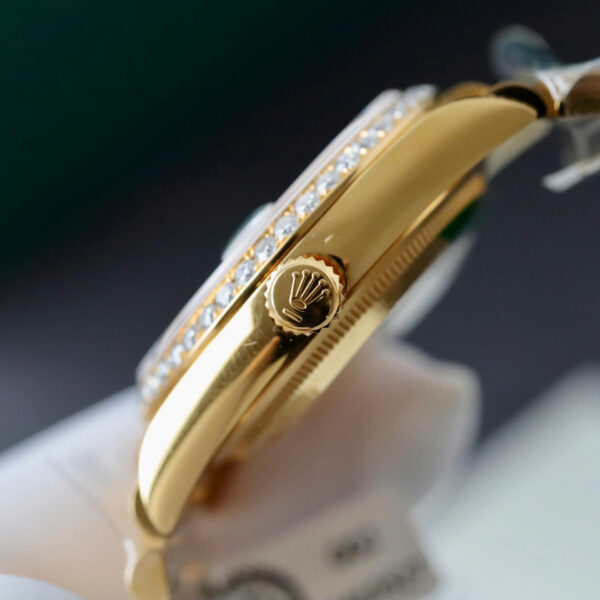 ĐỒNG HỒ ROLEX DAY-DATE MẶT SỐ XÀ CỪ CHẾ TÁC KIM CƯƠNG MOISSANITE BAGUETTE 36MM (1)