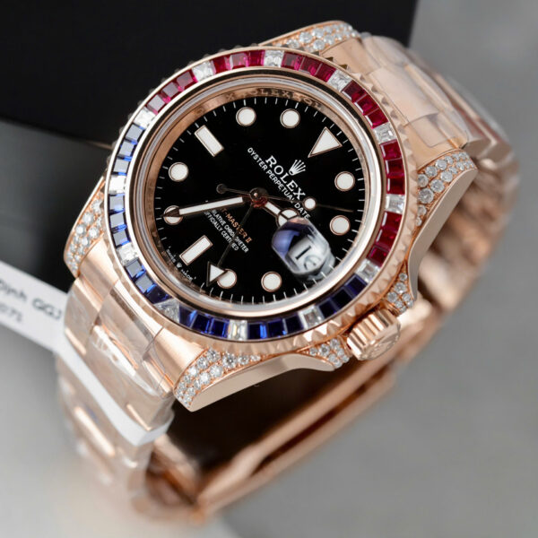ĐỒNG HỒ ROLEX GMT-MASTER II 126755 SARU BỌC VÀNG ĐỘ KIM CƯƠNG MOISSANITE 41MM (1)