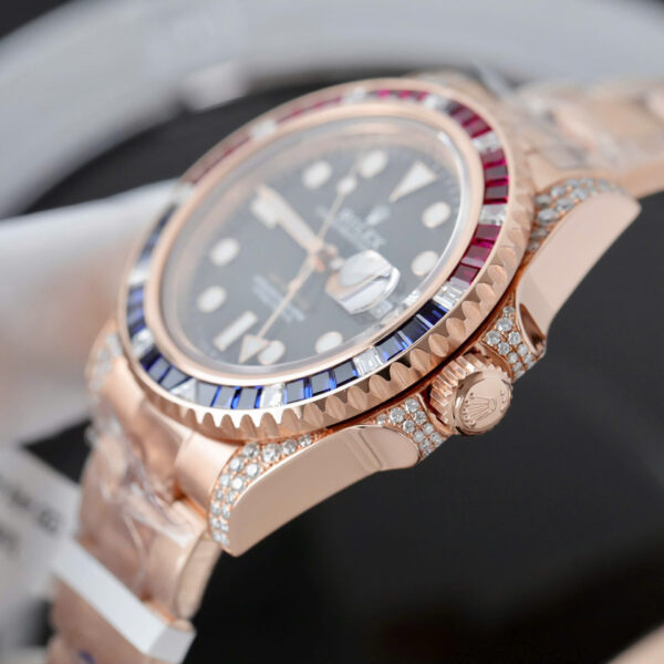 ĐỒNG HỒ ROLEX GMT-MASTER II 126755 SARU BỌC VÀNG ĐỘ KIM CƯƠNG MOISSANITE 41MM (1)