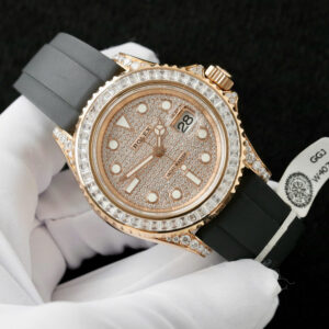 ĐỒNG HỒ ROLEX YACHT-MASTER BỌC VÀNG 18K ĐÍNH KIM CƯƠNG MOISSANITE CLEAN 40MM (1)