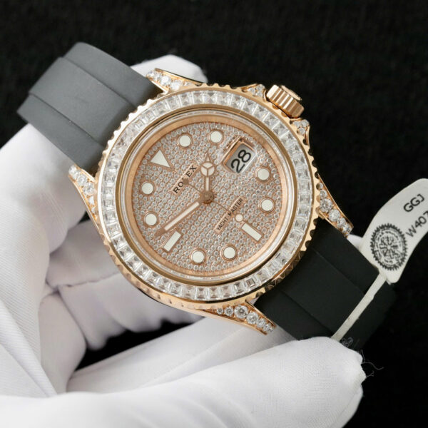 ĐỒNG HỒ ROLEX YACHT-MASTER BỌC VÀNG 18K ĐÍNH KIM CƯƠNG MOISSANITE CLEAN 40MM (1)