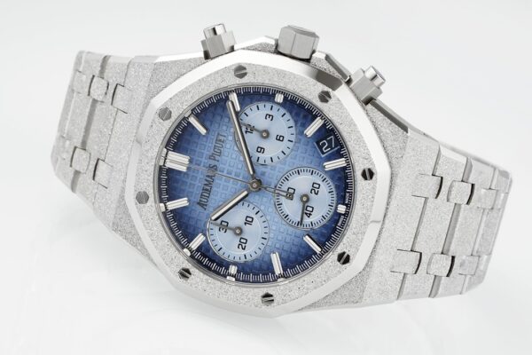DONG HO AUDEMARS PIGUET ROYAL OAK 26240 REP FROSTED MAT SO MAU XANH APS FACTORY 41MM 10