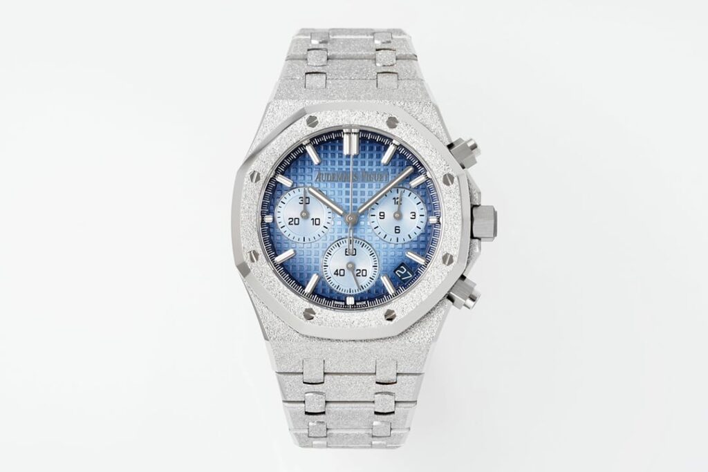 DONG HO AUDEMARS PIGUET ROYAL OAK 26240 REP FROSTED MAT SO MAU XANH APS FACTORY 41MM 2