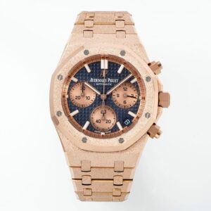 DONG HO AUDEMARS PIGUET ROYAL OAK CHRONOGRAPH 26240 CHE TAC FROSTED ROSE GOLD MAT XANH DEN APS FACTORY 41MM 1
