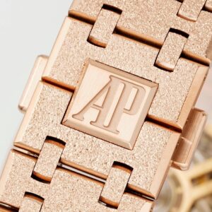 DONG HO AUDEMARS PIGUET ROYAL OAK CHRONOGRAPH 26240 CHE TAC FROSTED ROSE GOLD MAT XANH DEN APS FACTORY 41MM 3