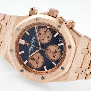DONG HO AUDEMARS PIGUET ROYAL OAK CHRONOGRAPH 26240 CHE TAC FROSTED ROSE GOLD MAT XANH DEN APS FACTORY 41MM 8