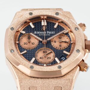 DONG HO AUDEMARS PIGUET ROYAL OAK CHRONOGRAPH 26240 CHE TAC FROSTED ROSE GOLD MAT XANH DEN APS FACTORY 41MM 9