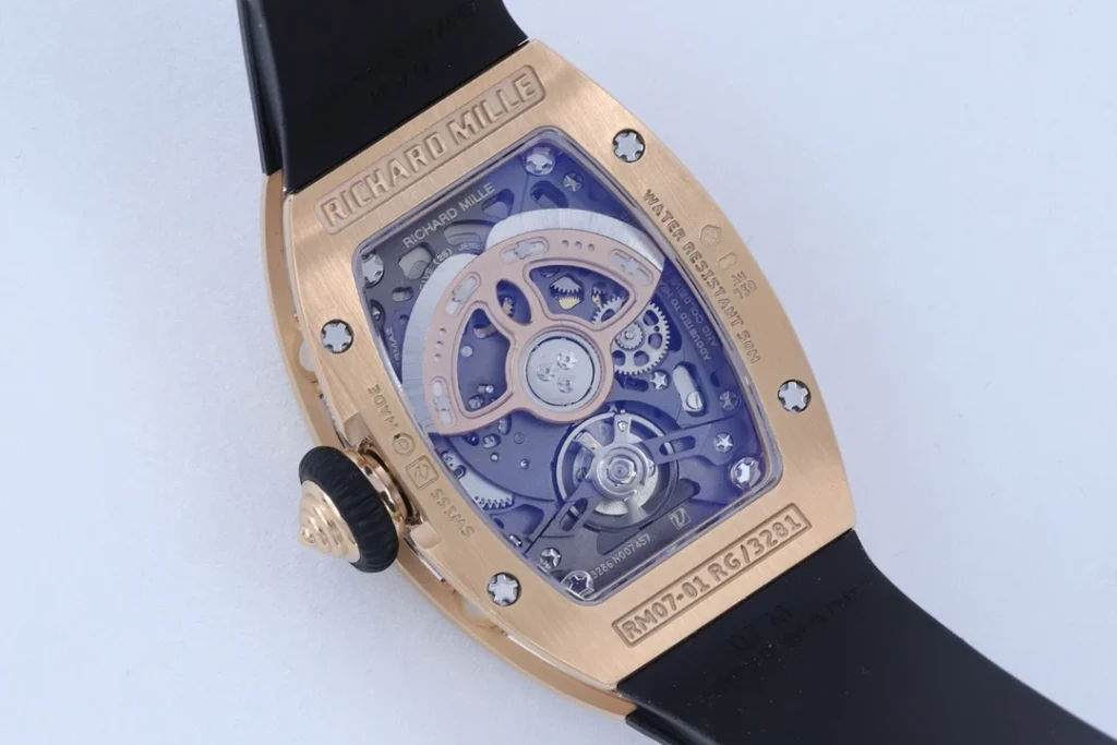 DONG HO NU RICHARD MILLE RM07 01 REPLICA CAO CAP DINH DA MAT DEN MA VANG HONG ZF FACTORY 36MM 2