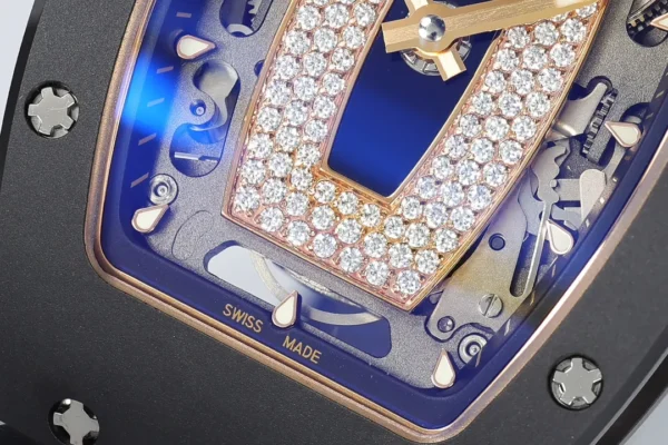 DONG HO NU RICHARD MILLE RM07 REPLICA VO GOM DEN MAT SO DEN DINH DA ZF FACTORY 31.5MM x 12MM 7