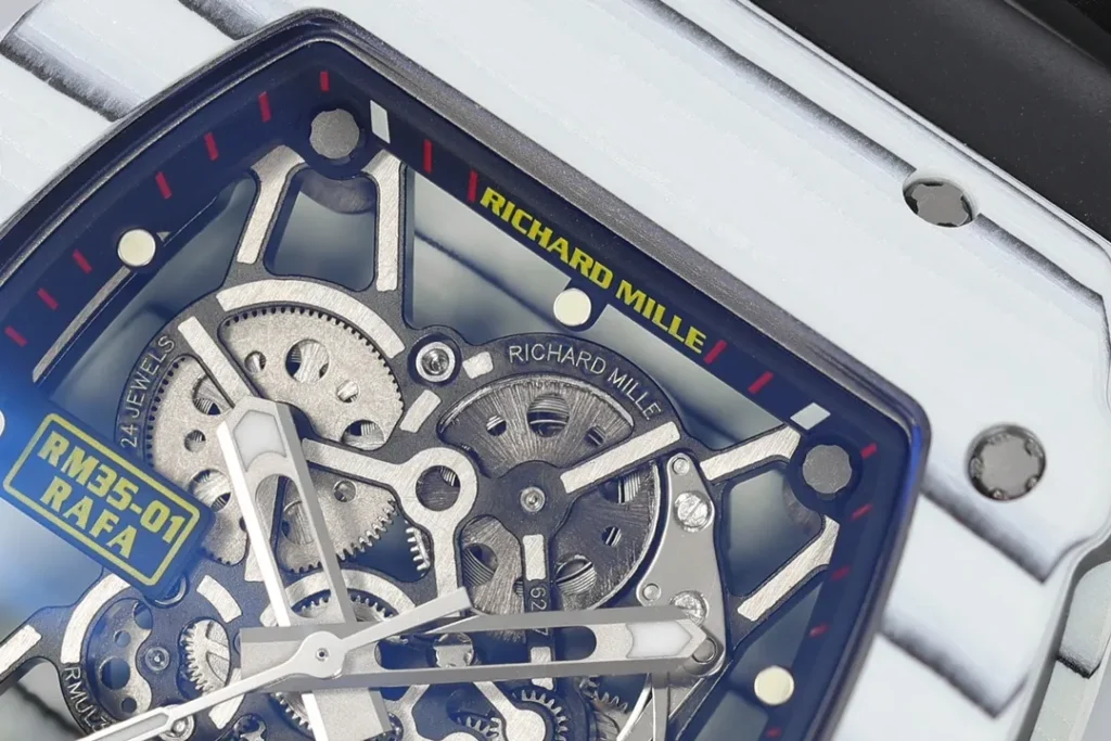 DONG HO RICHARD MILLE 35 01 REPLICA 11 VO CARBON TRANG MAT SKELETON AUTOMATIC ZF FACTORY 49.9mm x 43mm 2