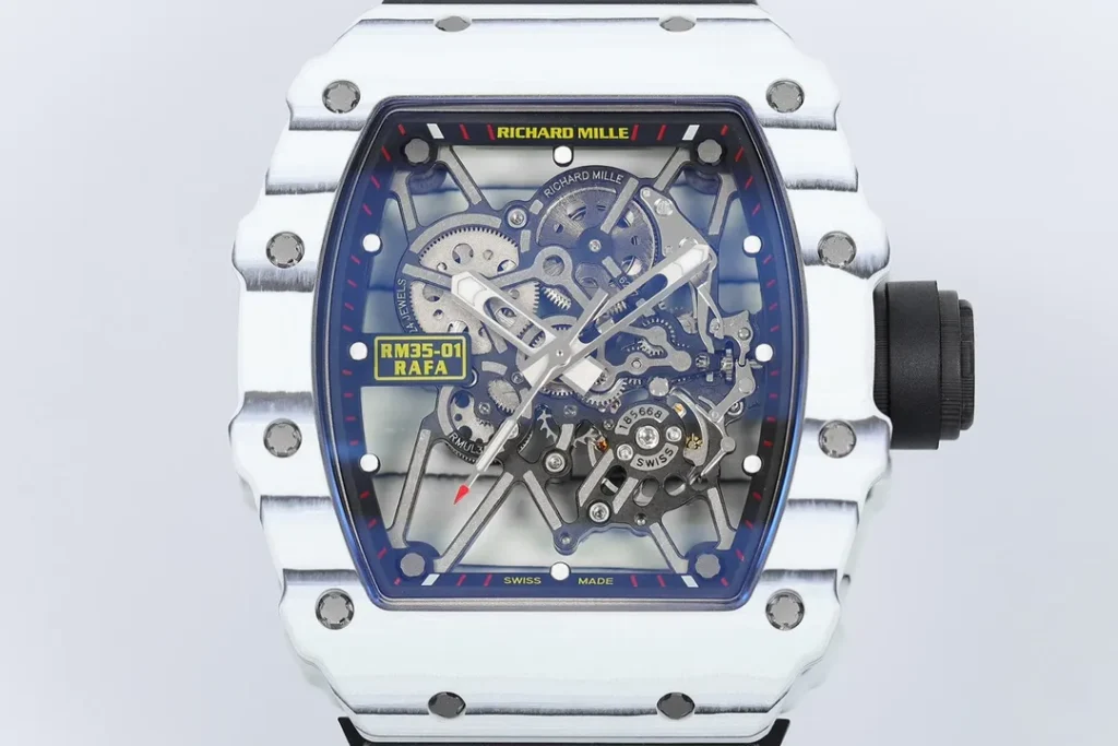 DONG HO RICHARD MILLE 35 01 REPLICA 11 VO CARBON TRANG MAT SKELETON AUTOMATIC ZF FACTORY 49.9mm x 43mm 8